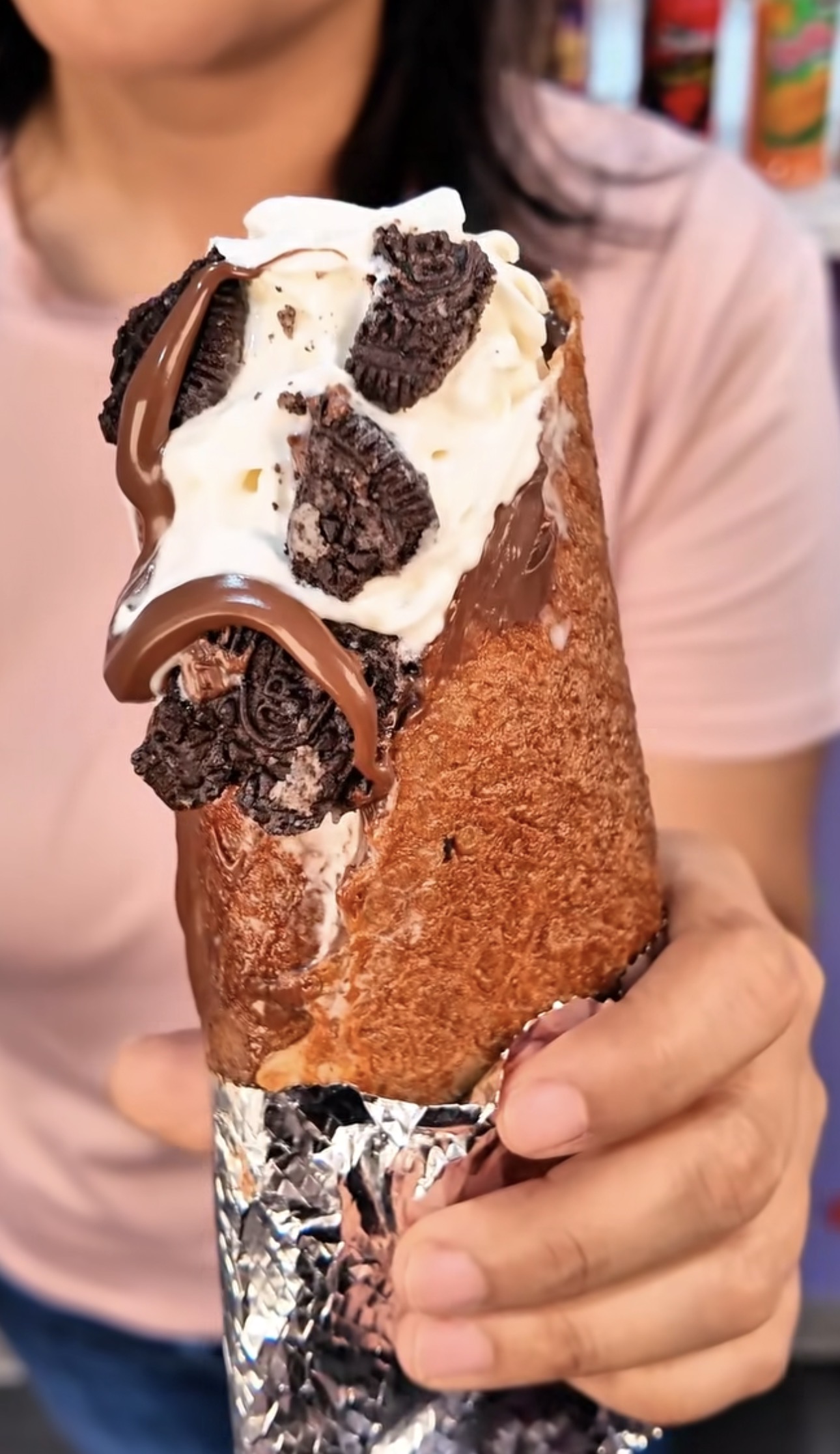 Marquesita with Oreo cookies and chocolate
